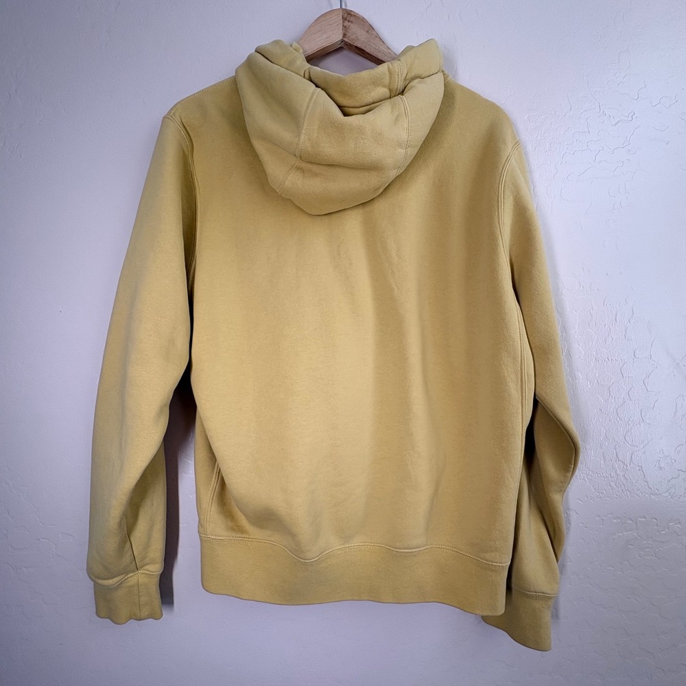 Nike Hoodie Mens Mustard Yellow Pullover Sweatshirt Logo Embroidered Casual - Picture 4 of 12